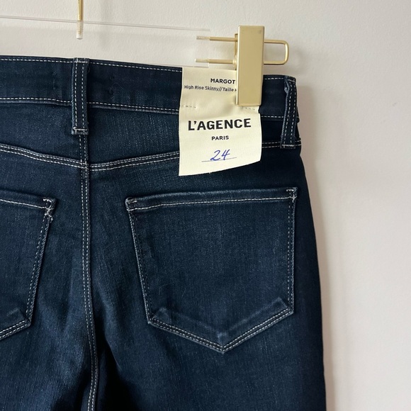 L’AGENCE Margot Navy Blue High Rise Skinny Jeans - Picture 5 of 6